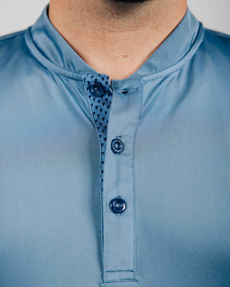 Blue Shadow Long Sleeve Blade Polo