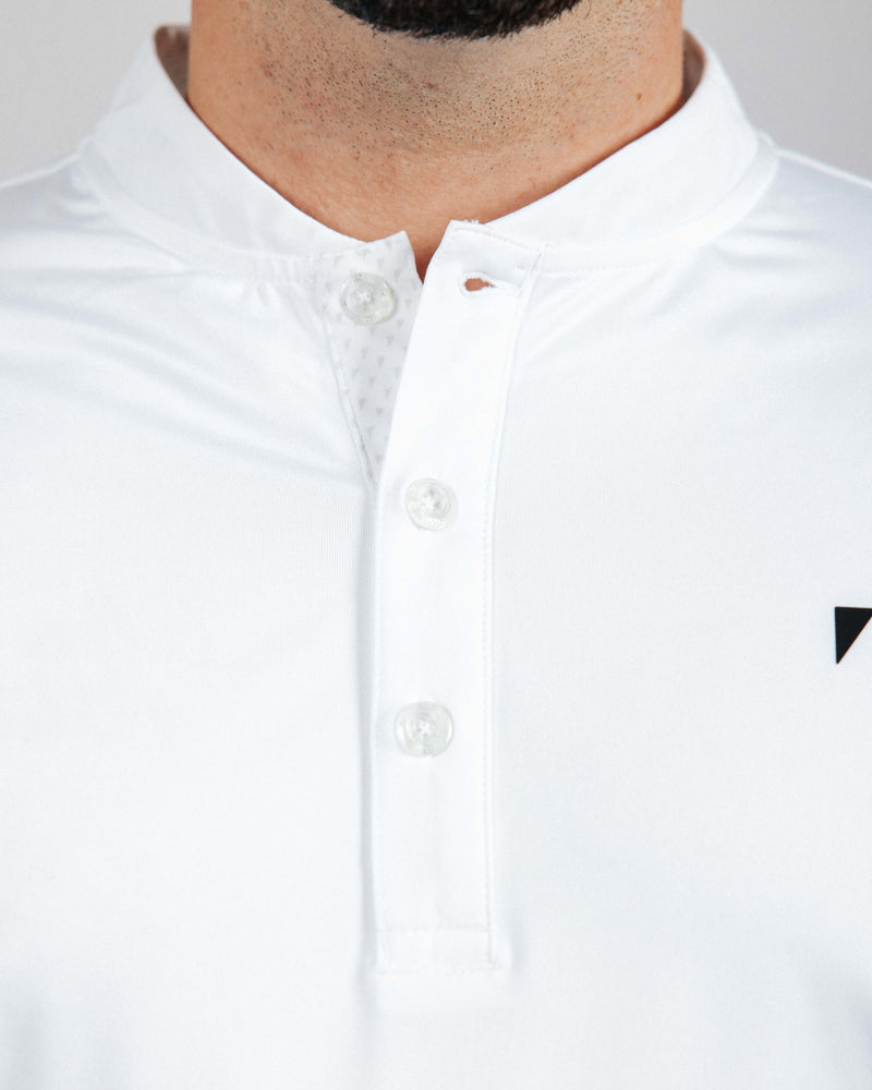 White Long Sleeve Blade Polo