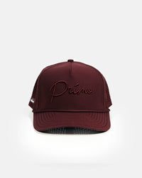 Maroon Monochrome Cursive Hat