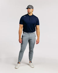 Navy Cursive Blade Polo