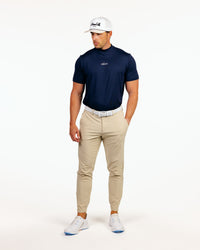 Navy Mock Neck Tee