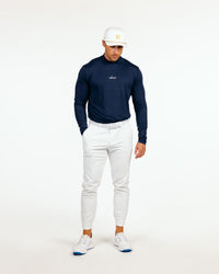 Navy Mock Neck Long Sleeve