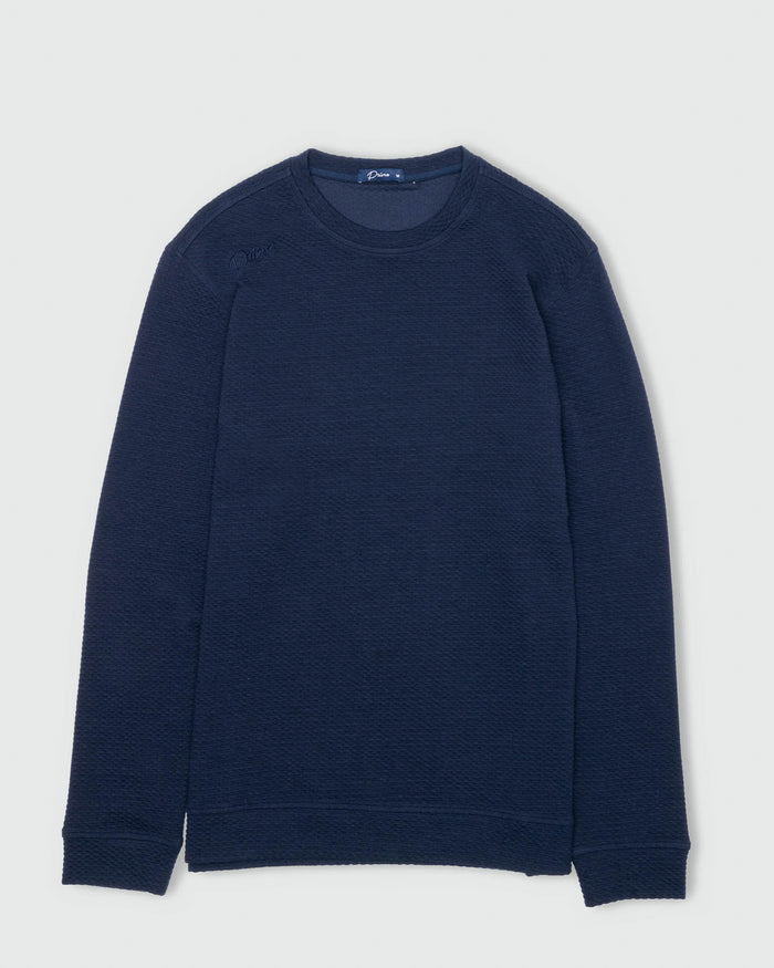 Navy Waffle Crew Neck