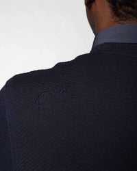 Navy Waffle Crew Neck