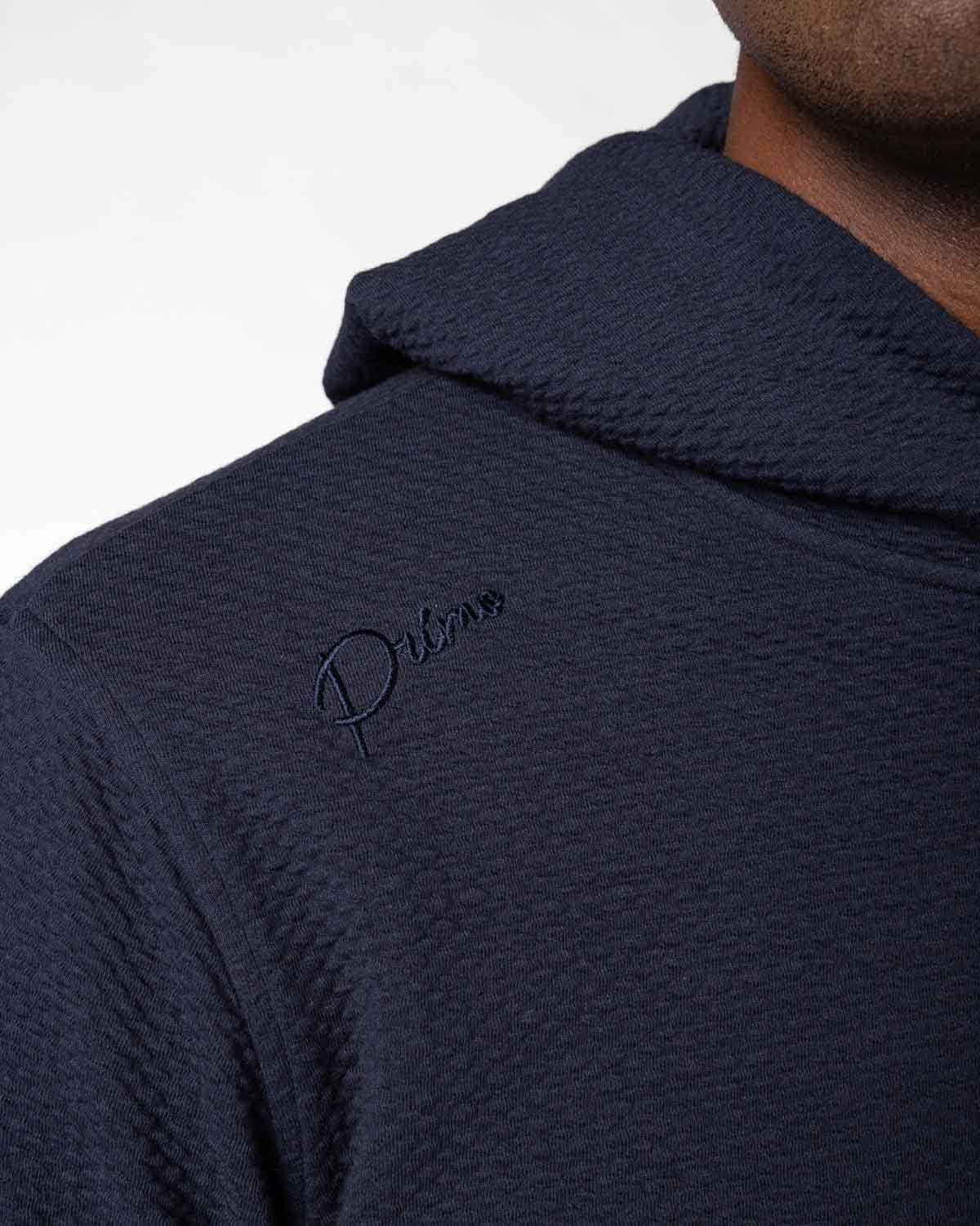 Navy Cursive Waffle Hoodie