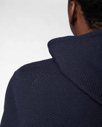 Navy Cursive Waffle Hoodie