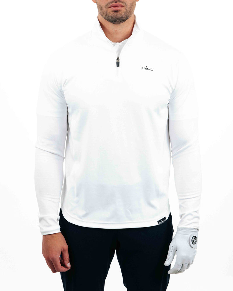 White Classic Quarter Zip