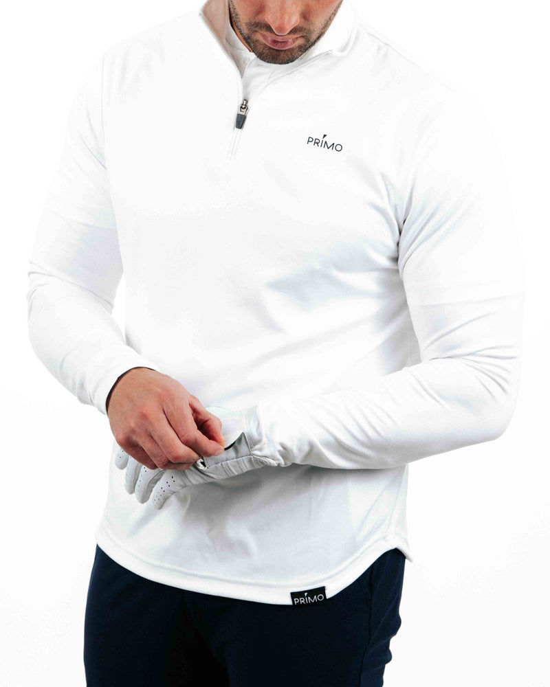 White Classic Quarter Zip