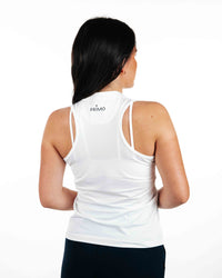 Women's White Sleeveless Blade Polo