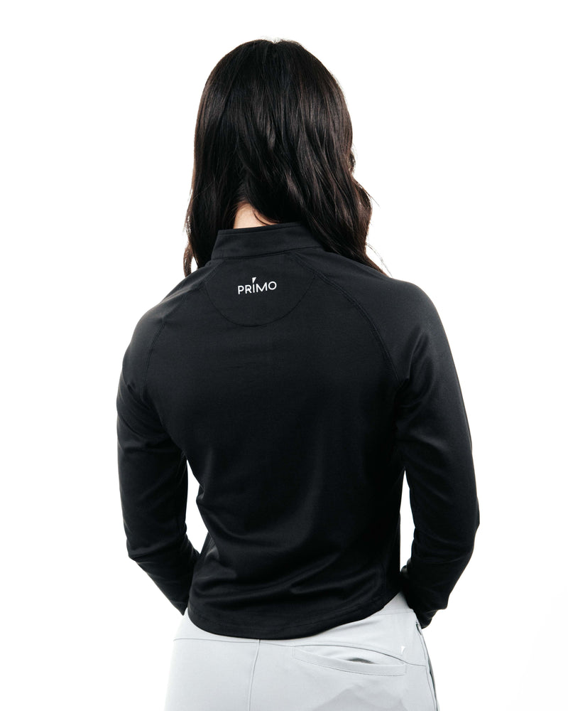 Women's Black Crop Quarterzip