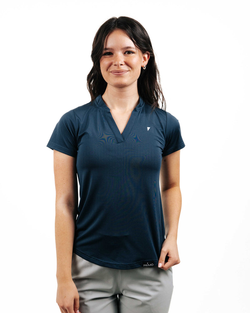 Women's Navy Short Sleeve Blade Polo