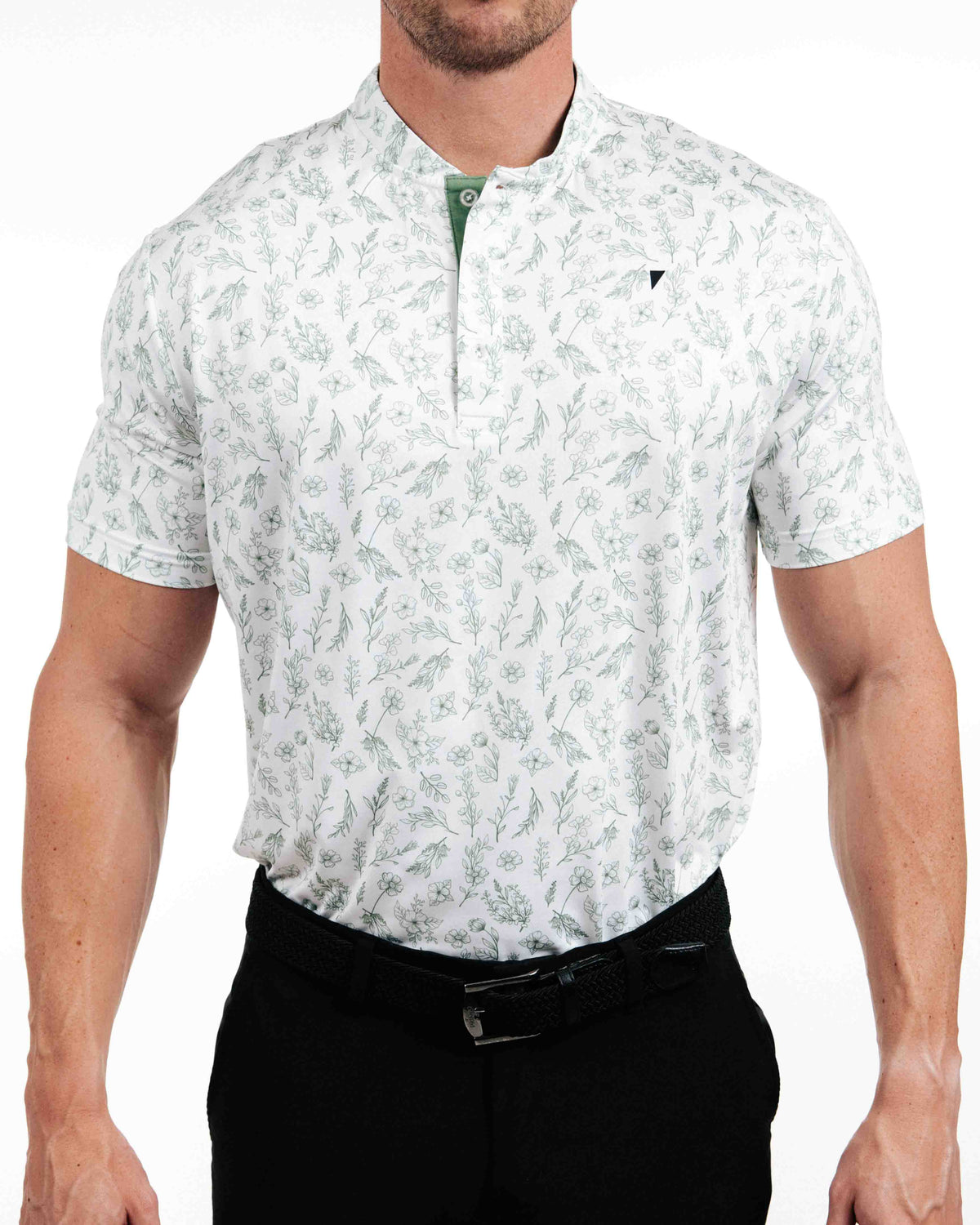 Blade Collar Polo - Sage Floral on model