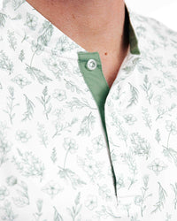 Blade Collar Polo - Sage Floral collar