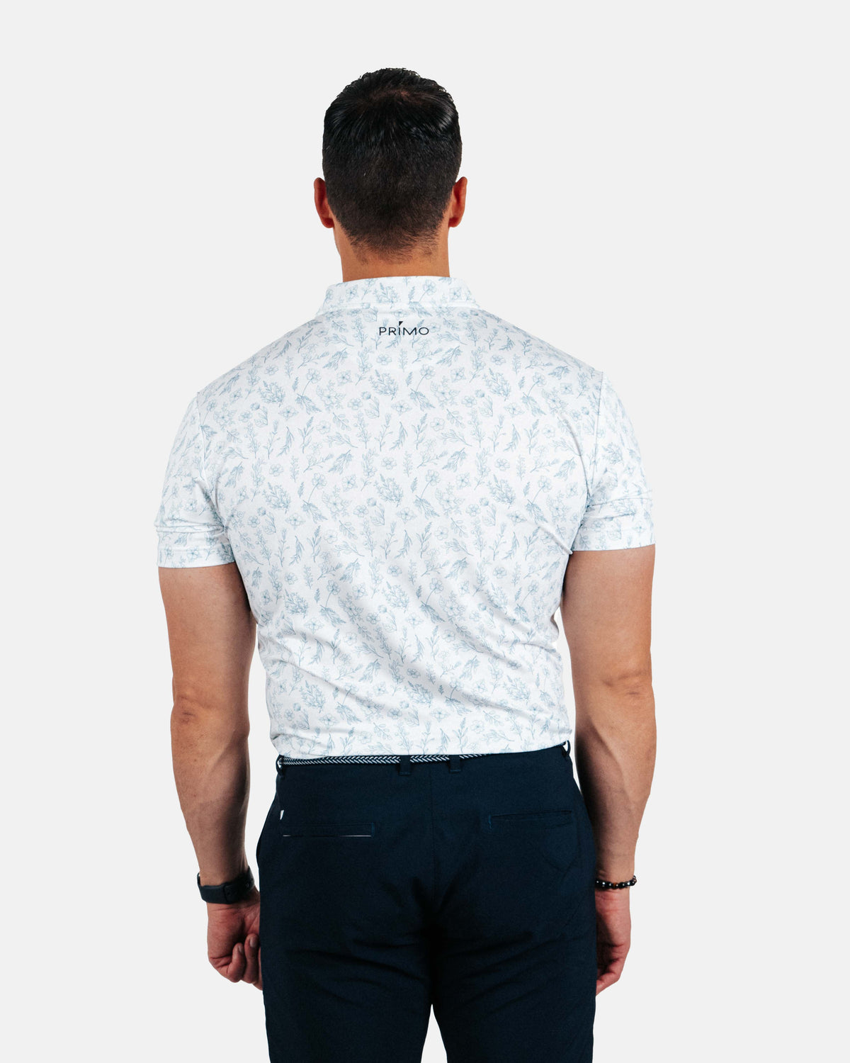 Slate Floral Blade Polo