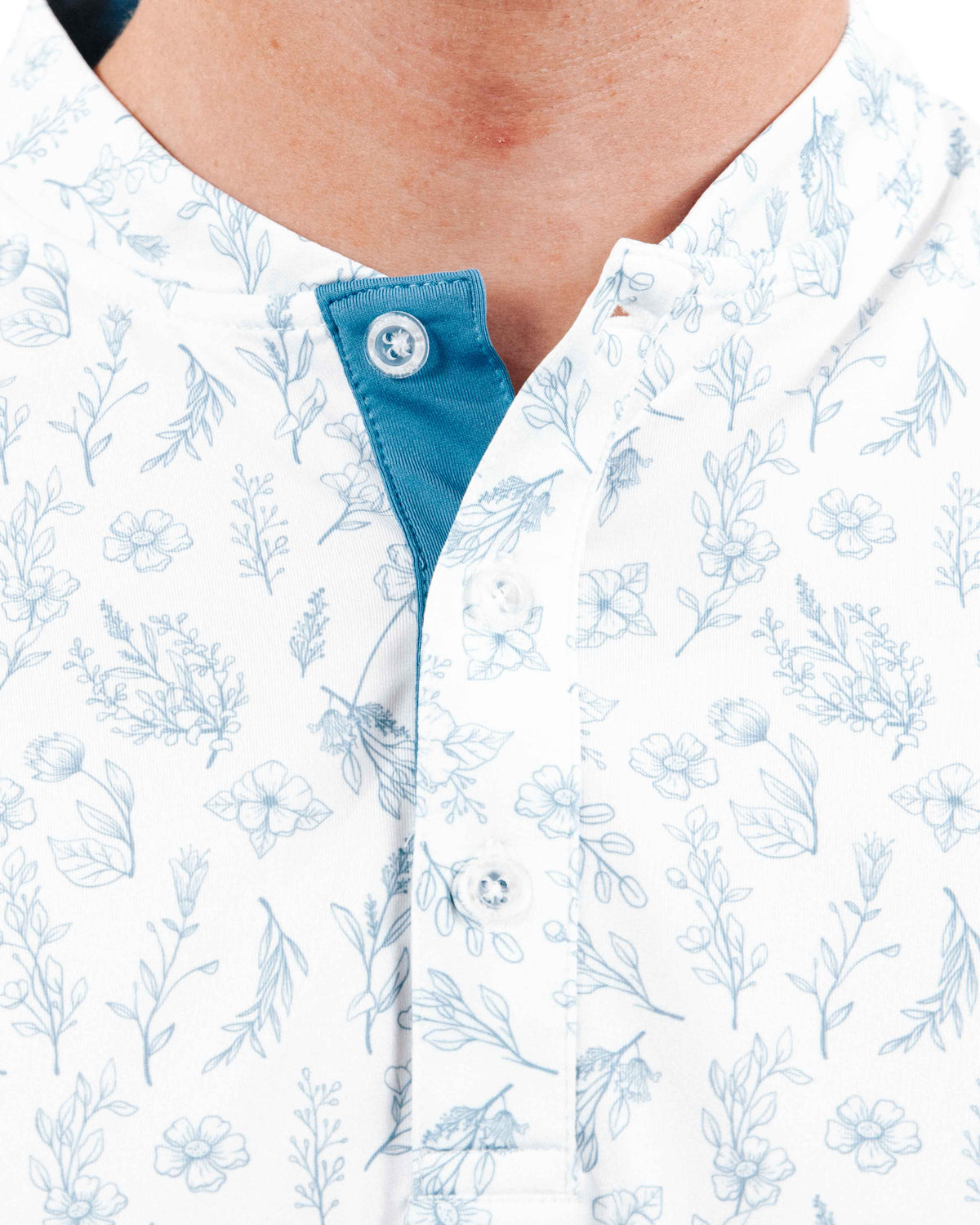 Slate Floral Blade Polo