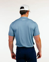 Stone Blue Mock Neck Tee