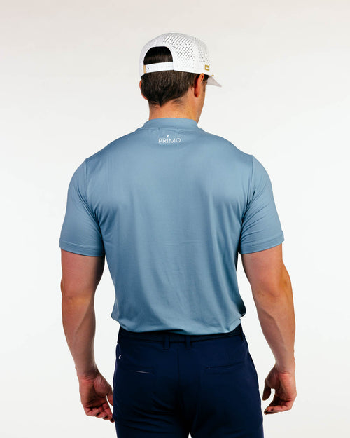 Stone Blue Mock Neck Tee