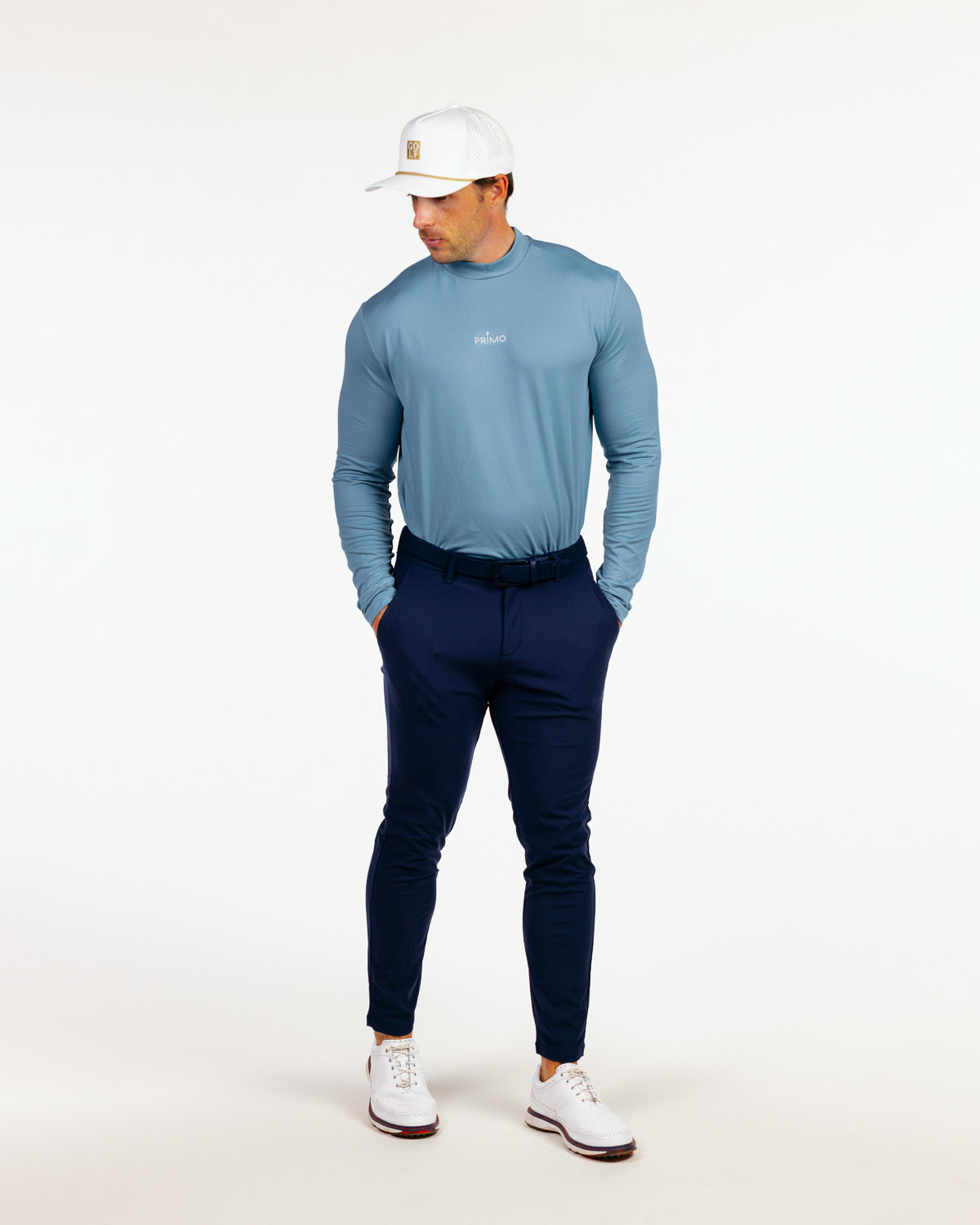 Stone Blue Mock Neck Long Sleeve