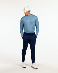 Stone Blue Mock Neck Long Sleeve