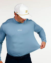 Stone Blue Mock Neck Long Sleeve