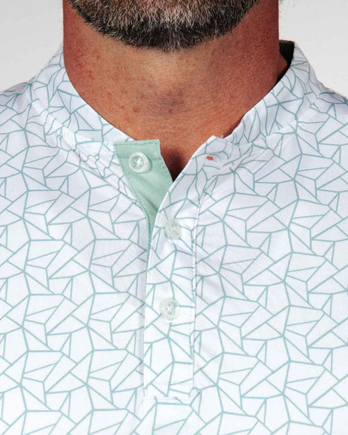 Teal Geometric Blade Polo