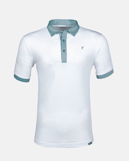 White/Storm Blue Two Tone Classic Polo