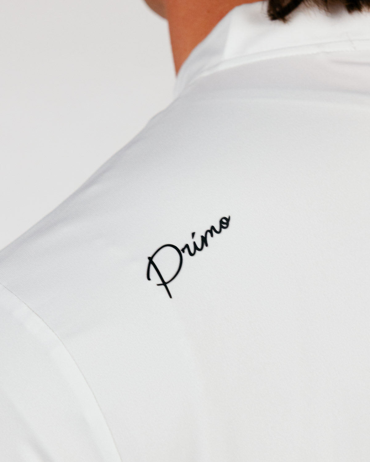 White Cursive Blade Polo