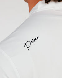 White Cursive Blade Polo