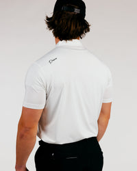 White Cursive Blade Polo