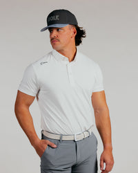 White Cursive Classic Polo