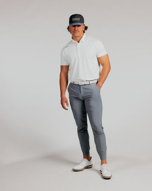 White Cursive Classic Polo