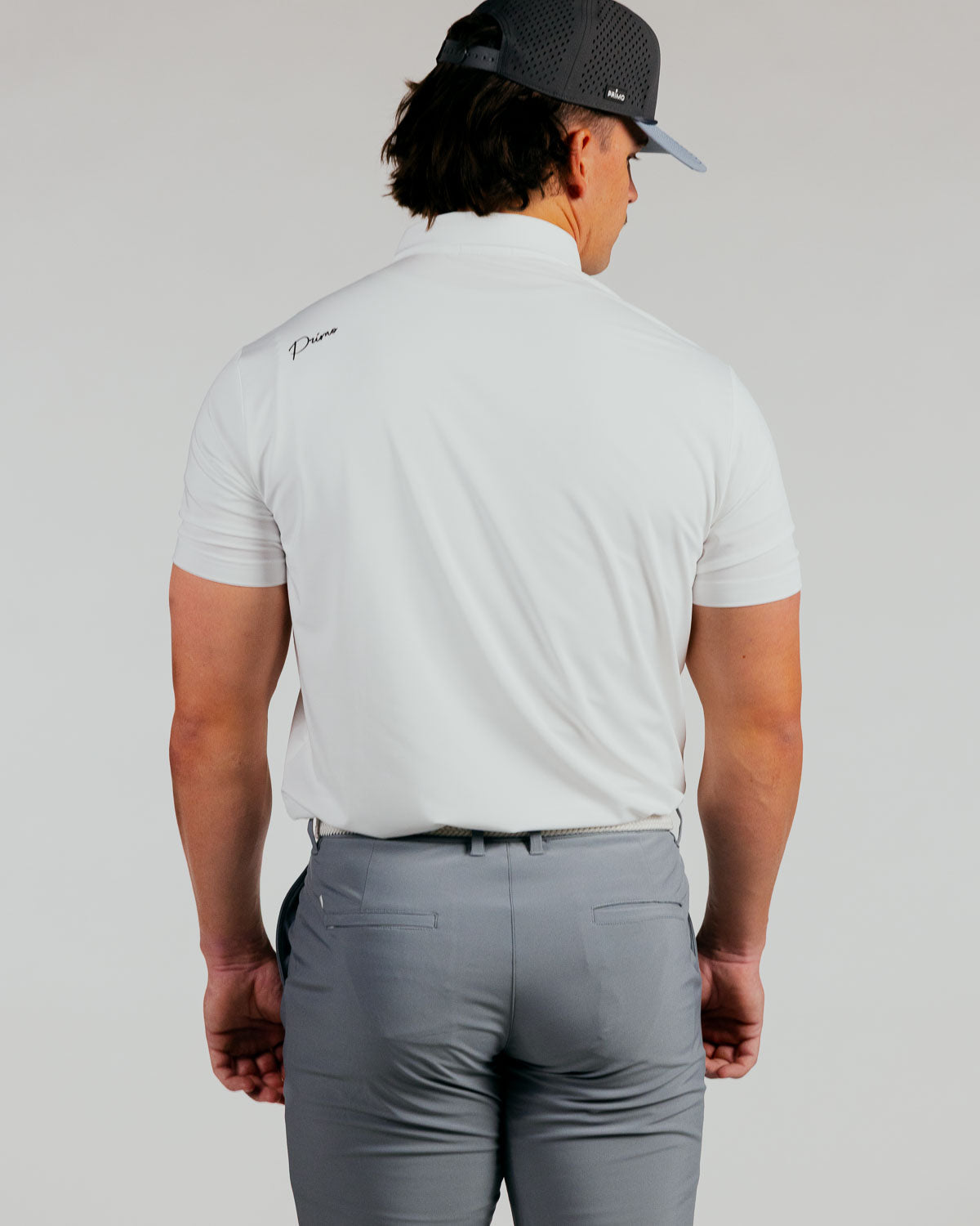 White Cursive Classic Polo