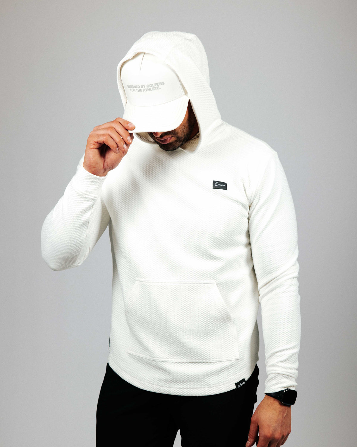 White GH Waffle Hoodie