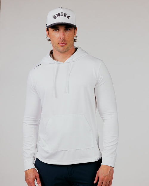 White Cursive Golf Hoodie