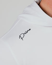 White Cursive Golf Hoodie