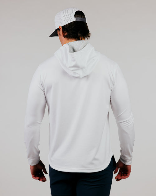 White Cursive Golf Hoodie