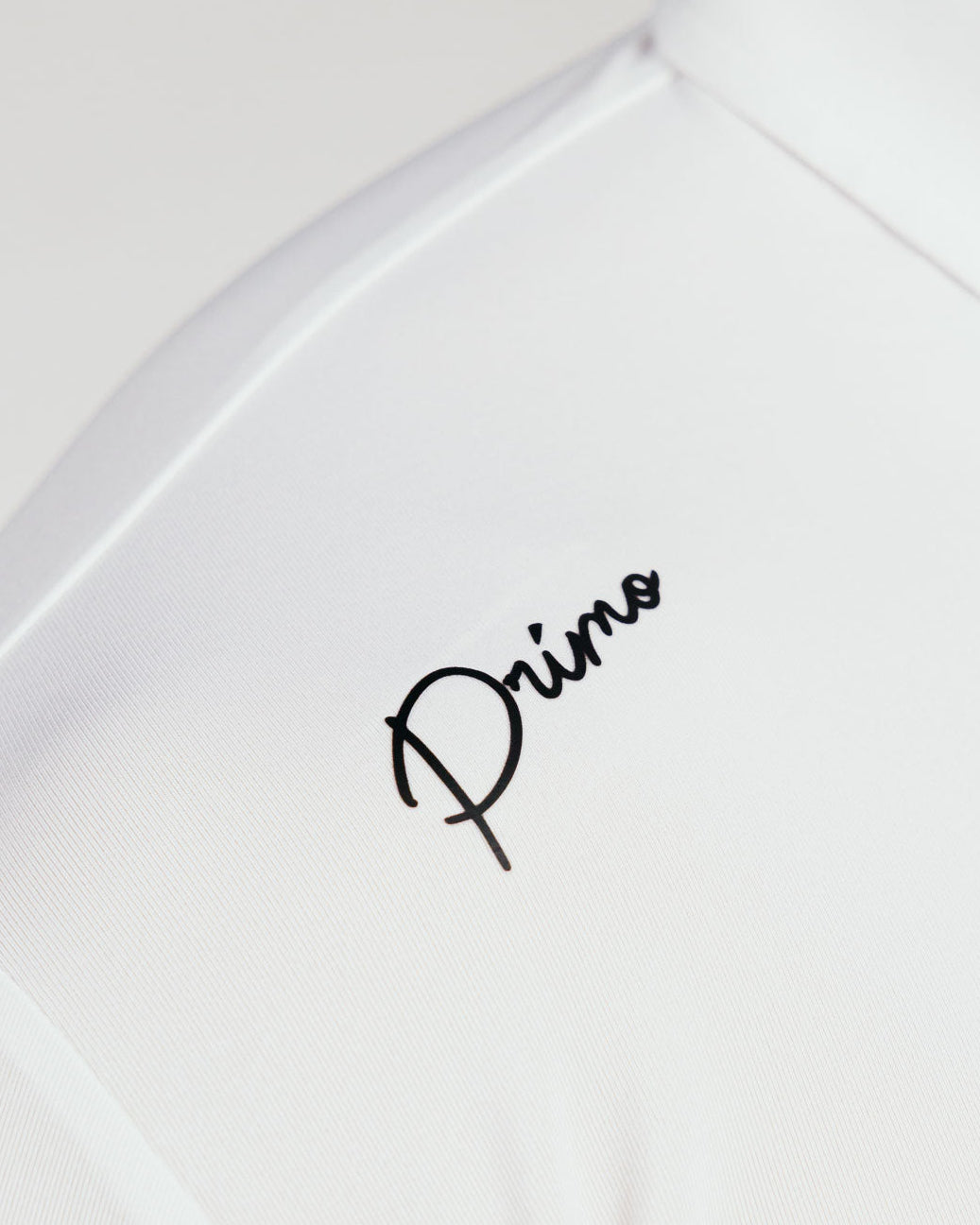 White Cursive Long Sleeve Blade Polo