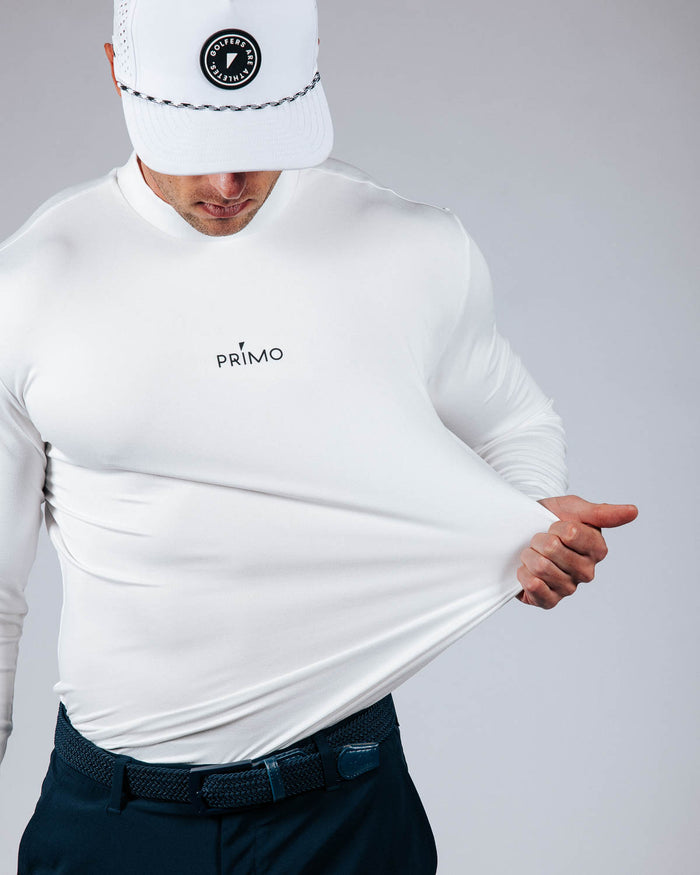 White Mock Neck Long Sleeve