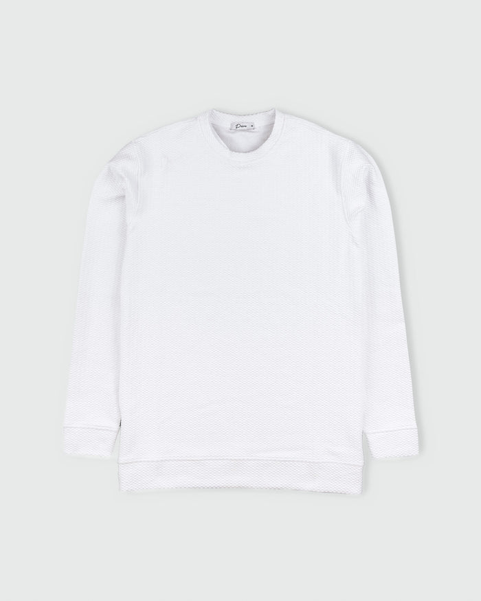 White Waffle Crew Neck