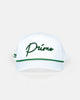 White | Green Cursive Hat