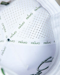 White | Green Cursive Hat