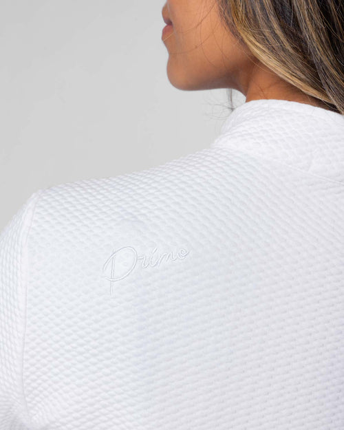 Women's White Waffle Quarter Zip
