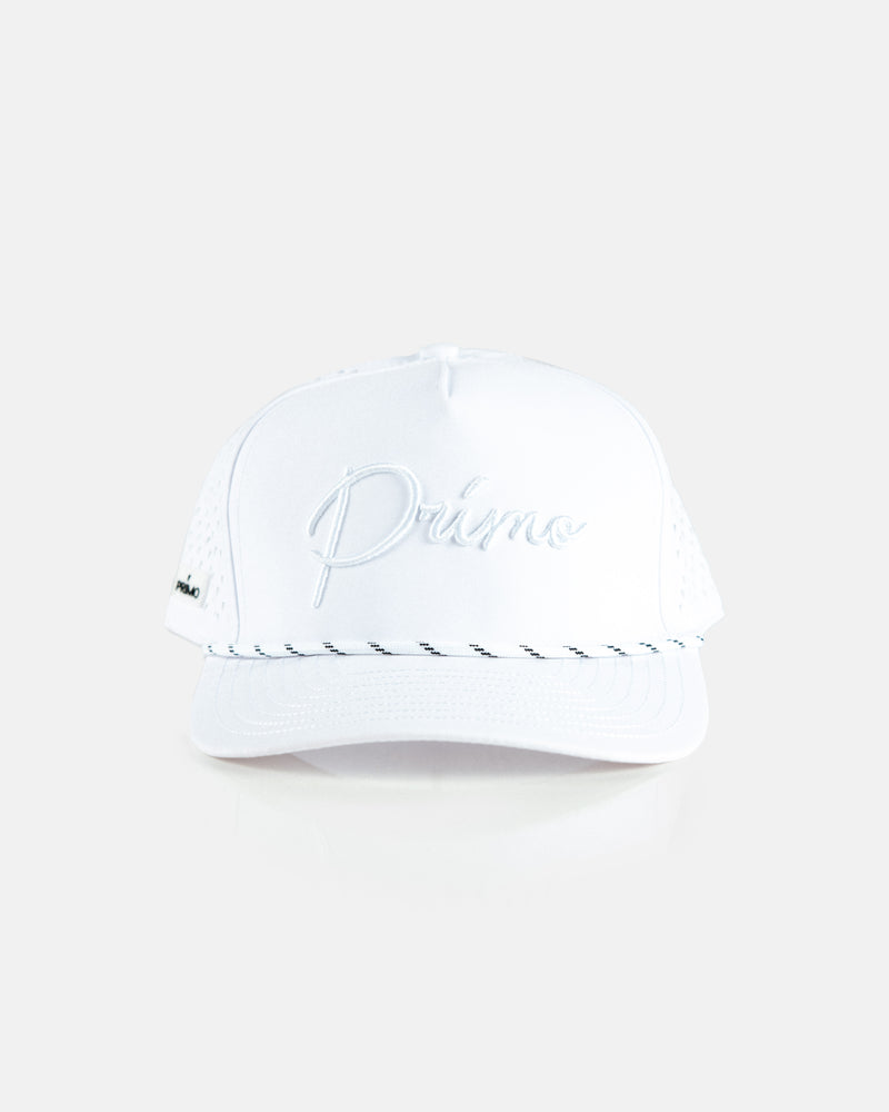 White Monochrome Cursive Hat