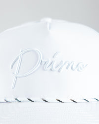 White Monochrome Cursive Hat