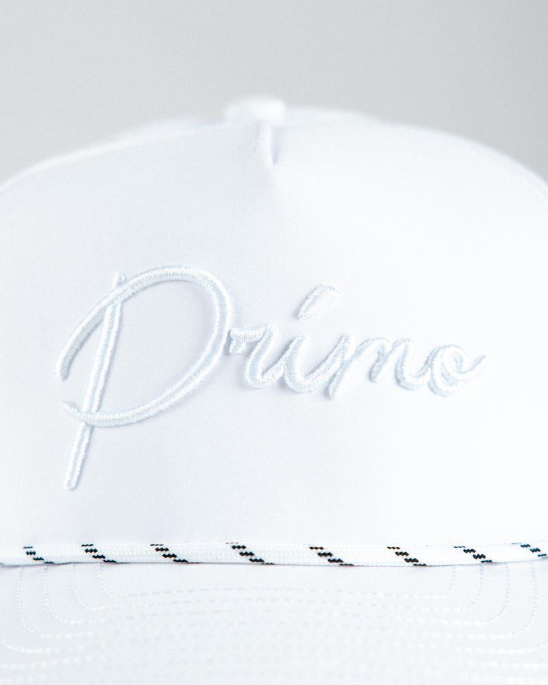 White Monochrome Cursive Hat