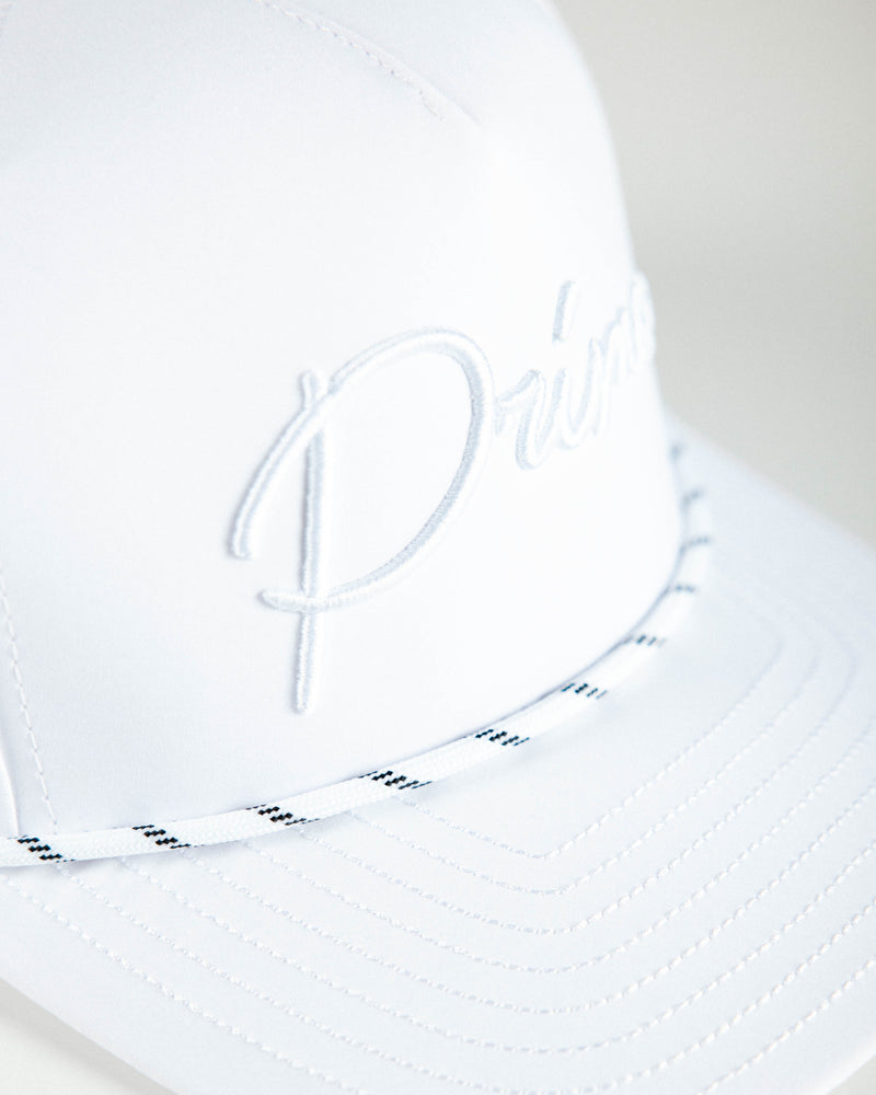 White Monochrome Cursive Hat