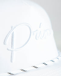 White Monochrome Cursive Hat