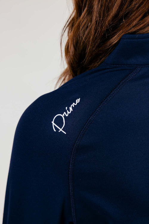 Women's Navy Cursive Crop Quarterzip
