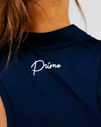 Women's Navy Cursive Sleeveless Polo