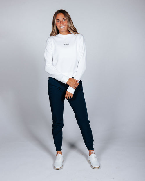 Women's White Crew Neck